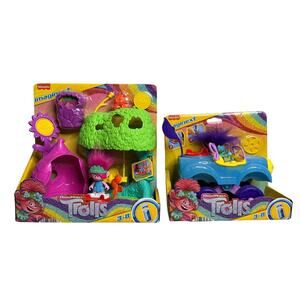Fisher Price Imaginext Trolls Poppy's Camping Pod Toy and Branch’s Buggy New